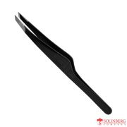 Пинцет для бровей Solinberg G807, (ручная заточка) чёрный, наклонное окончание с четкими гранями