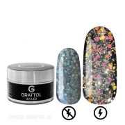(15 мл) Гель с светоотражающим крупным глиттером Grattol Gel Crystal Bright 02