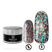 ( 15 мл ) Гель с светоотражающим крупным глиттером Grattol Gel Crystal Bright 06