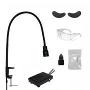 Набор для LED-наращивания ресниц (лампа на струбцине с педалью, клей, очки, патчи)