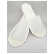 Тапочки с открытым мысом на жесткой подошве спанбонд/пенополиэтилен белый 1 пара