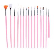 Набор кистей для маникюра, 15 шт, белый